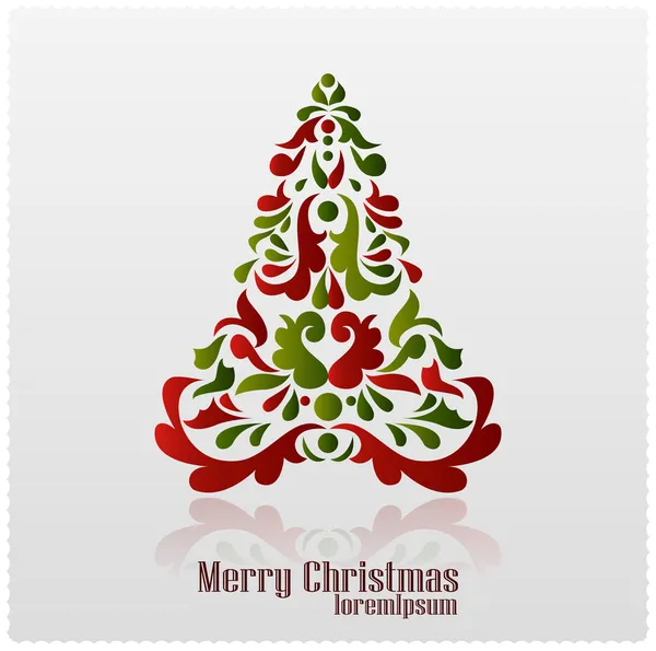 Abstracte kerstboom. Kerstkaart. vector — Stockvector