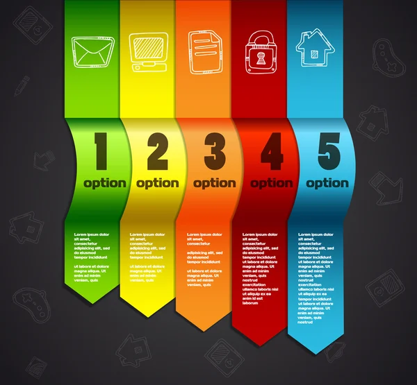 Vorlage für Infografiken nummerierte Zeilenbanner Webseite — Stockvektor