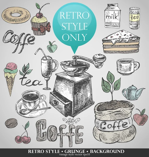 sweets, çay, kahve, retro tarzı dizi