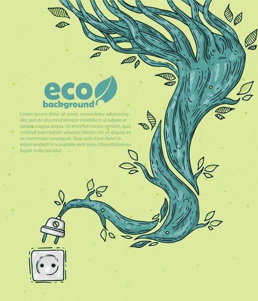 Ecologie energie. Bio achtergrond — Stockvector