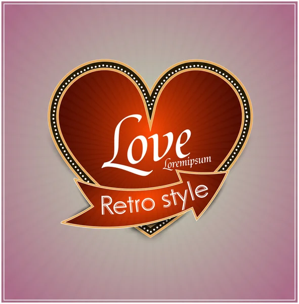 Valentine's Day. Retro Vector background. Gift card. — Stock Vector