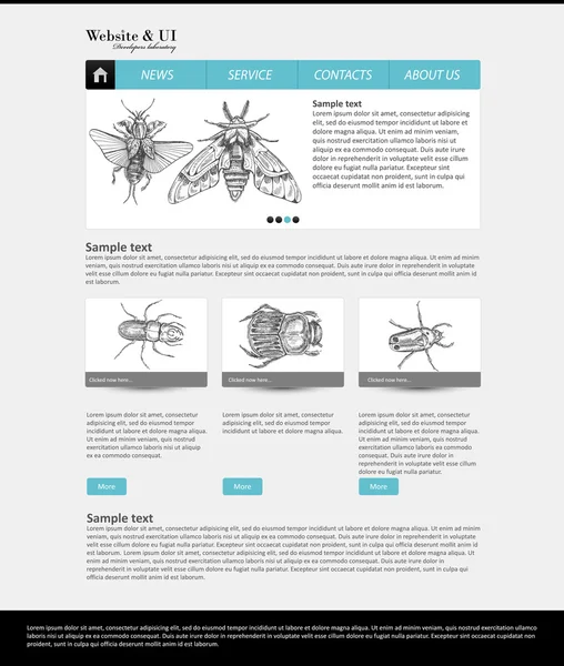 Modelo de site Coleção Entomológica —  Vetores de Stock
