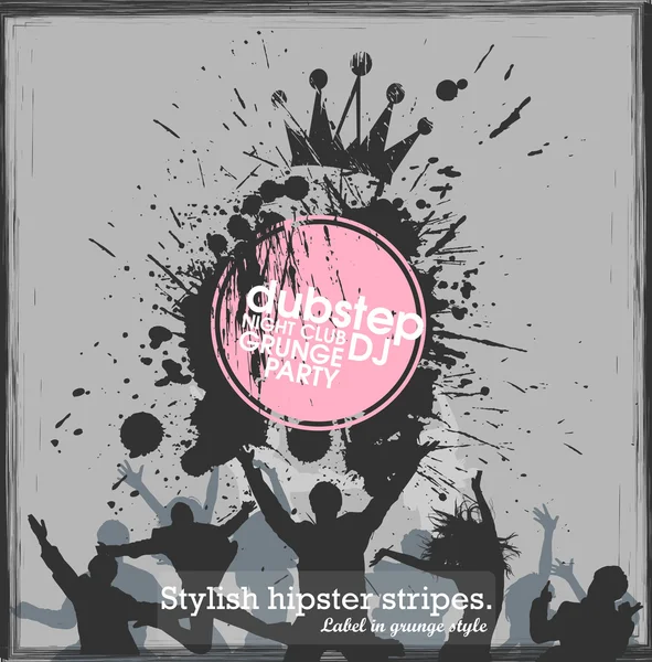 Grunge banner met een inky Dribbel strip met kopie ruimte. abstracte achtergrond voor partij — Stockvector