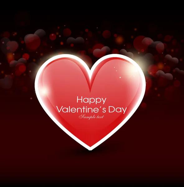 San Valentino, Greting card con cuore e amore — Vettoriale Stock