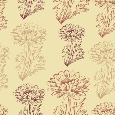 Retro çiçek sorunsuz arka plan