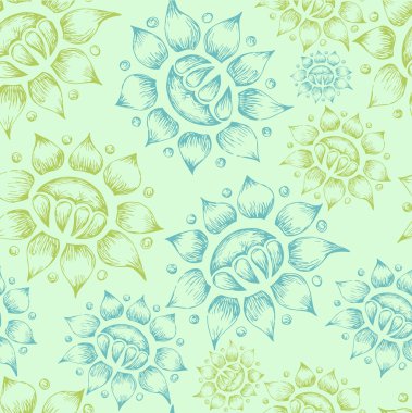 Dikişsiz çiçek retro desenli duvar kağıdı için