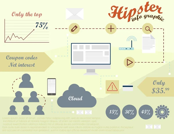 Modèle de design moderne web ou fographics . — Image vectorielle