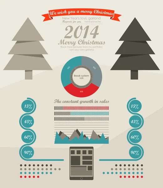 Noel Infographic ayarla — Stok Vektör