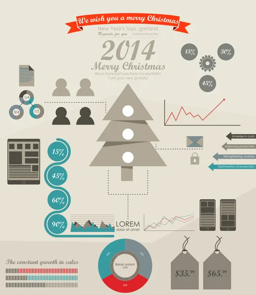 Ensemble d'infographie de Noël — Image vectorielle