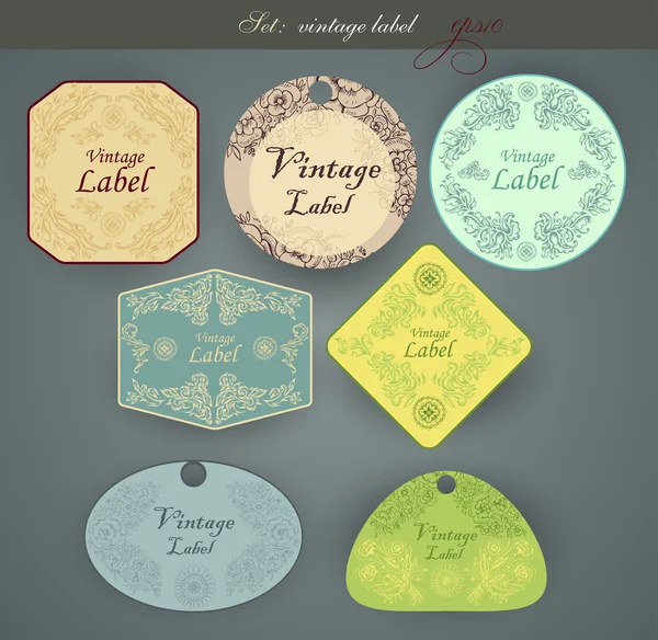 Vintage labels with flowers — Stockvector