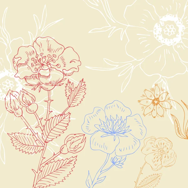 Retro floral naadloze achtergrond — Stockvector