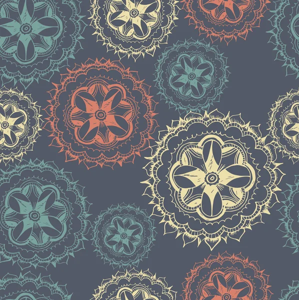 Fondo retro floral sin costura — Vector de stock