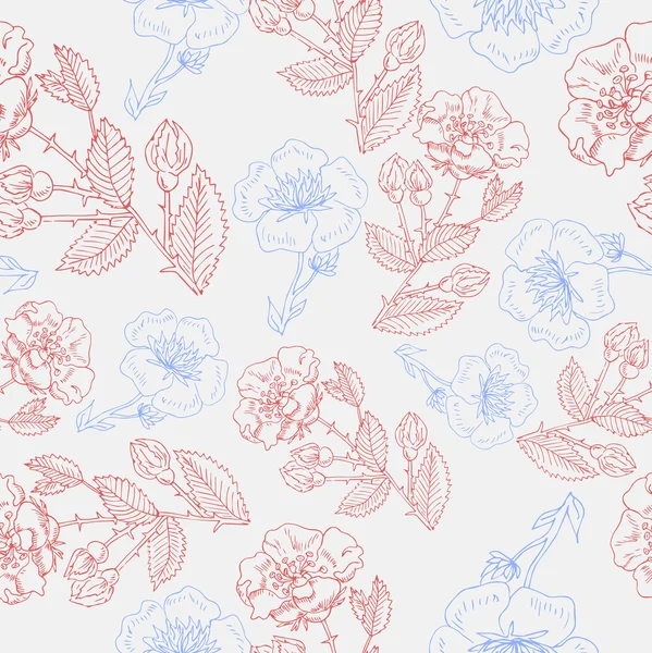 Retro floralen nahtlosen Hintergrund — Stockvektor