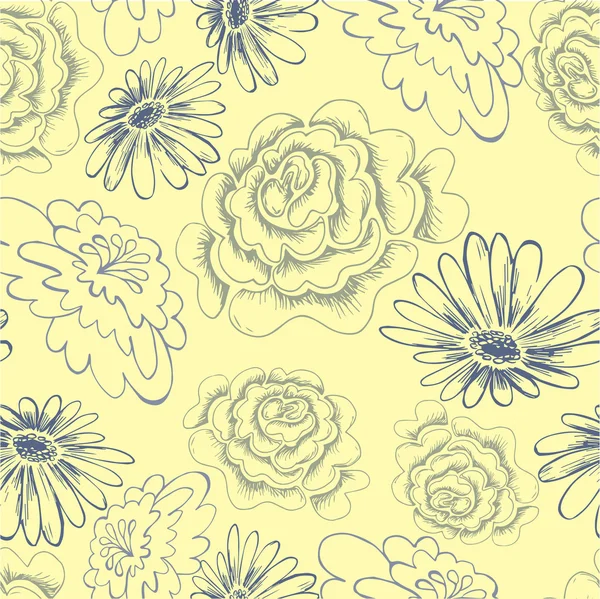 Retro floralen nahtlosen Hintergrund — Stockvektor