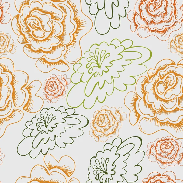 Fundo sem costura floral retro — Vetor de Stock