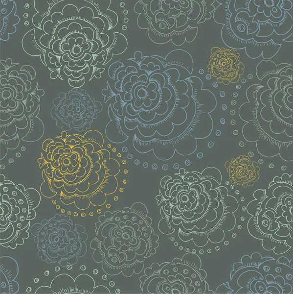 Fundo sem costura floral retro — Vetor de Stock