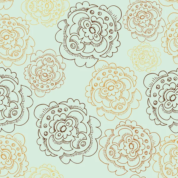 Fundo sem costura floral retro — Vetor de Stock