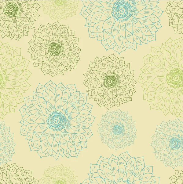 Padrão retro floral sem costura para papel de parede — Vetor de Stock