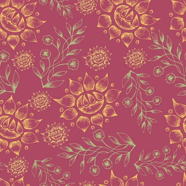 Seamless floral retro pattern for wallpaper — Stock Vector