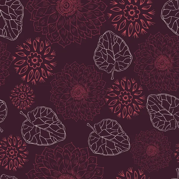 Patrón retro floral sin costuras para papel pintado — Vector de stock
