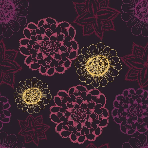 Patrón con fondo floral — Archivo Imágenes Vectoriales