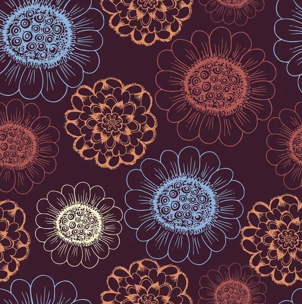 Padrão com fundo floral — Vetor de Stock