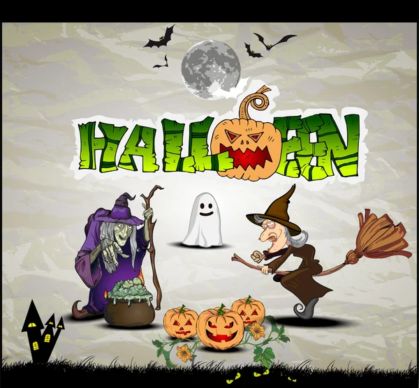 Iconos y elementos de Halloween — Archivo Imágenes Vectoriales