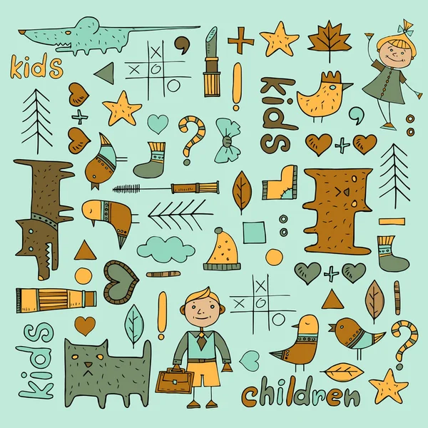 Artículos para niños para colorear libros — Vector de stock