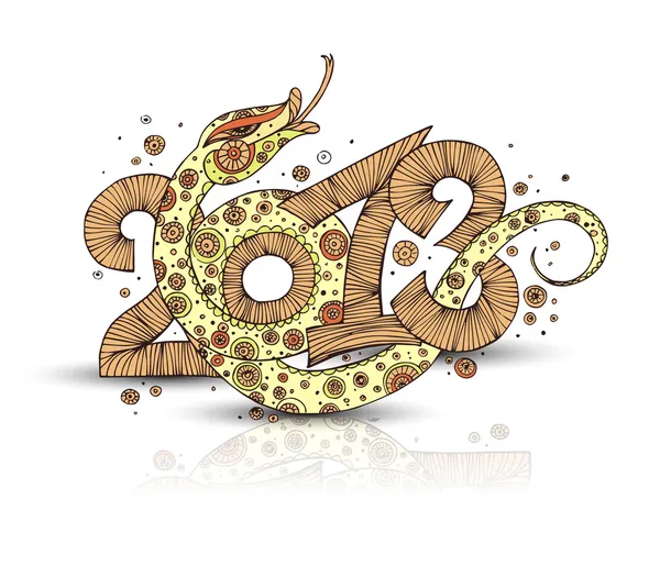 Год змеиного дизайна в стиле майя — стоковый вектор