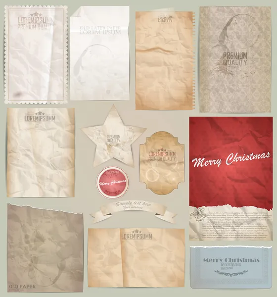 Digitales Scrapbooking-Kit: altes Papier — Stockvektor