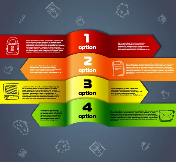 Bannières de ligne numérotées infographie — Image vectorielle