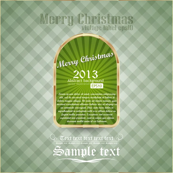 Gold-framed label for christmas — Stock Vector