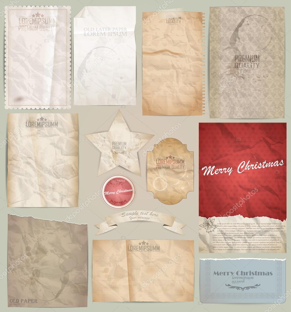Digital scrapbooking kit: old paper - different aged paper objects for your layouts