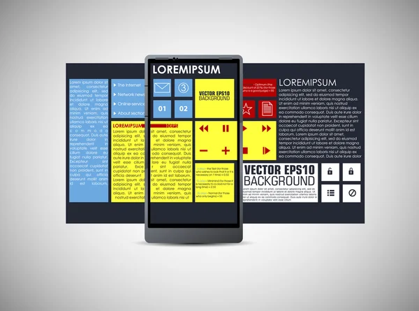 Modèle réaliste de téléphone intelligent — Image vectorielle