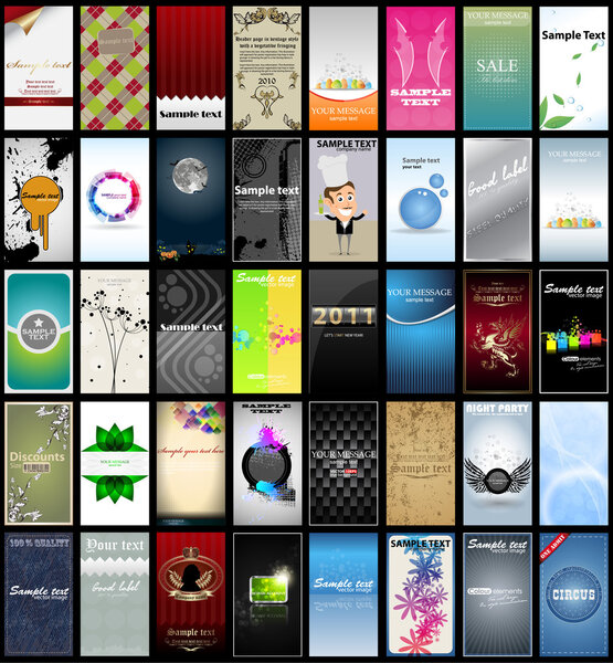 Variety of 40 vertical business cards