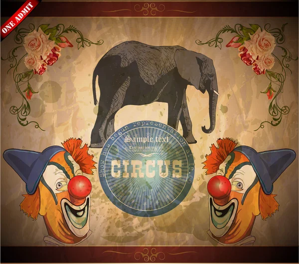 Conception de carte de cirque mignon — Image vectorielle