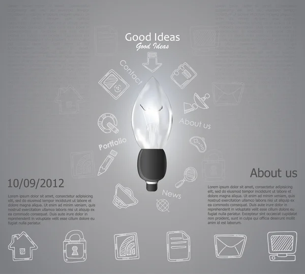 Creatieve gloeilamp — Stockvector