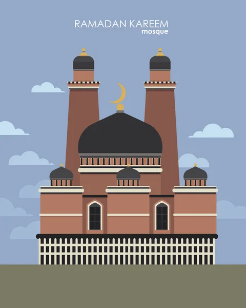 Mosque in flat style. — Stock Vector
