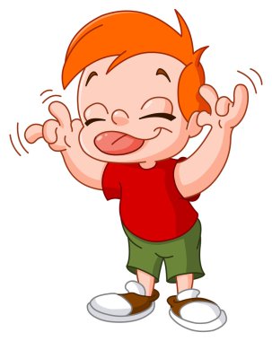Kid making a face clipart