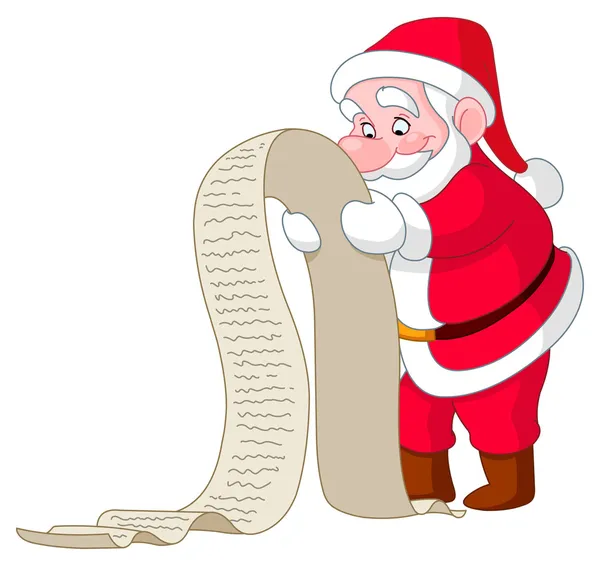 Santa con lista — Vector de stock