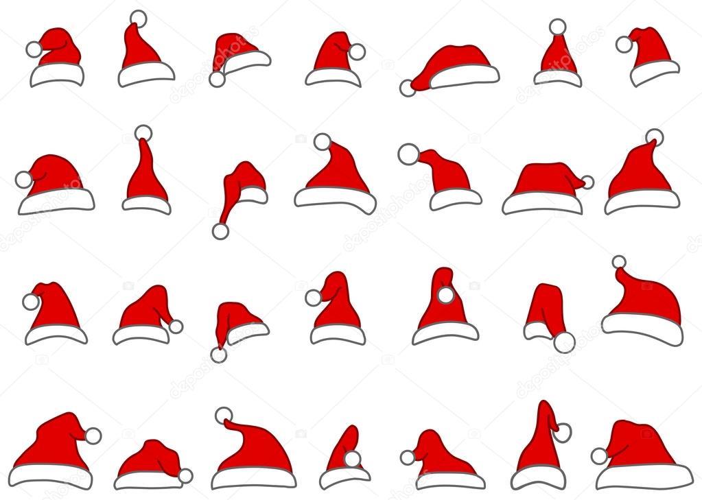 Santa hats doodles