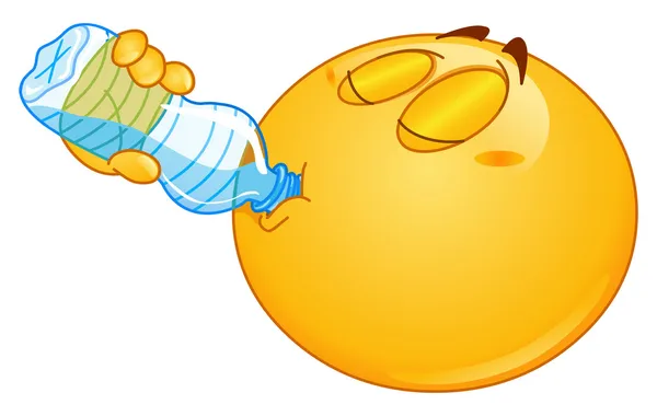 Emoticono del agua potable — Vector de stock