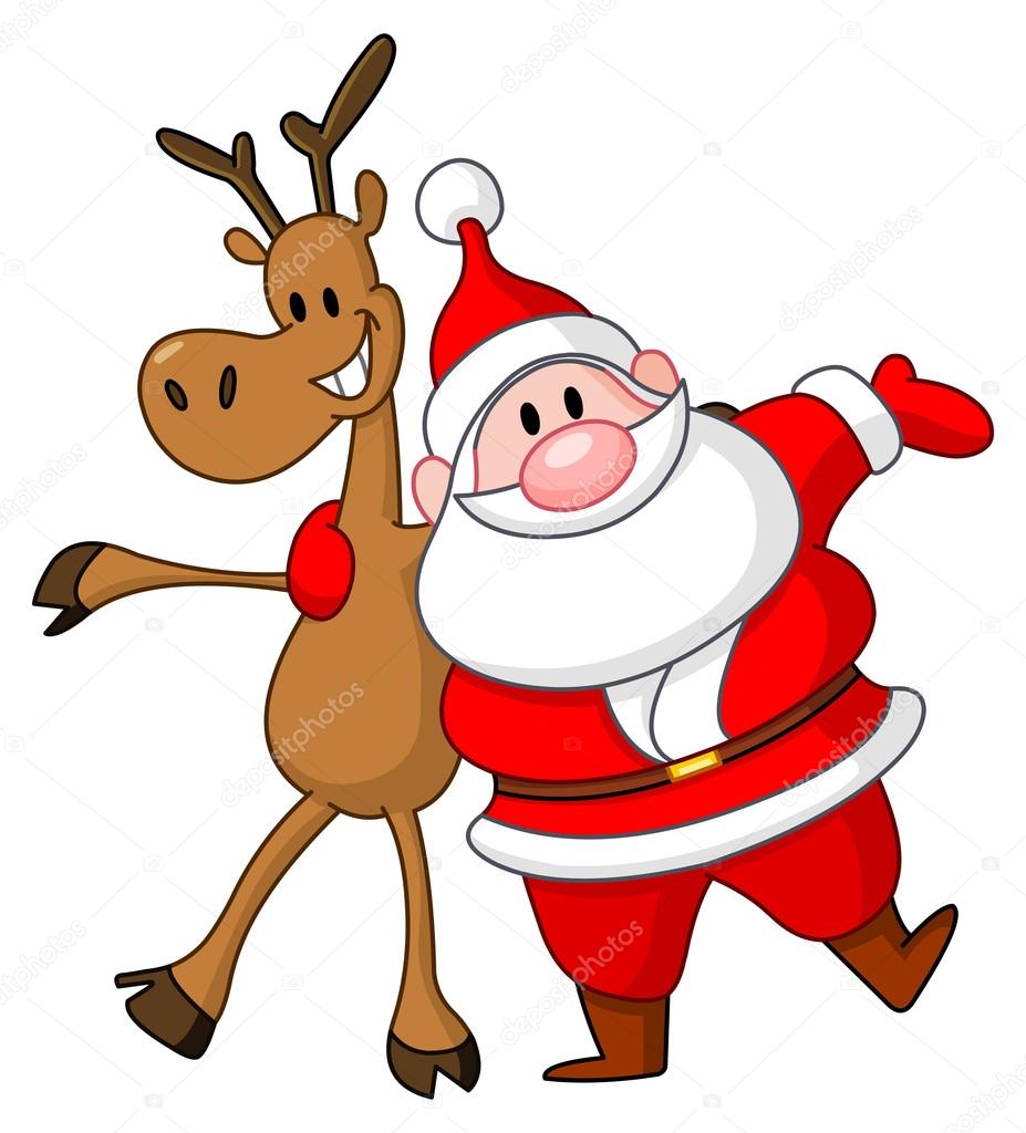 Reindeer and Santa