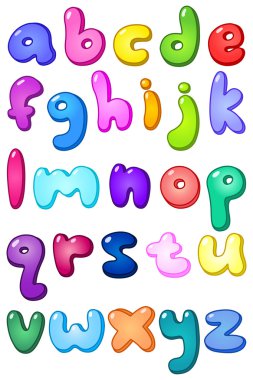 3d bubble lower case alphabet