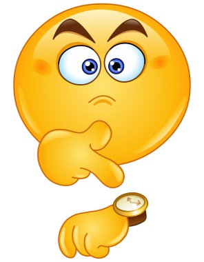 Pointing at watch emoticon clipart