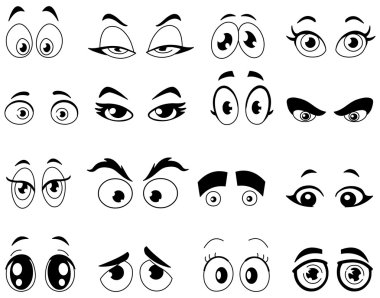 Outlined cartoon eyes