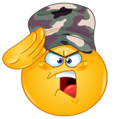 Soldier saluting emoticon clipart