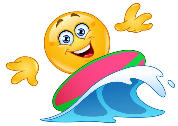 Emoticono de surf — Archivo Imágenes Vectoriales