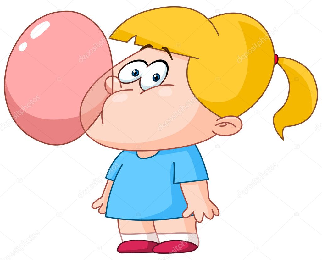 Girl blowing bubble from gum Stock Vector Image by ©yayayoyo #29792403