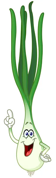 Kartun bawang hijau - Stok Vektor